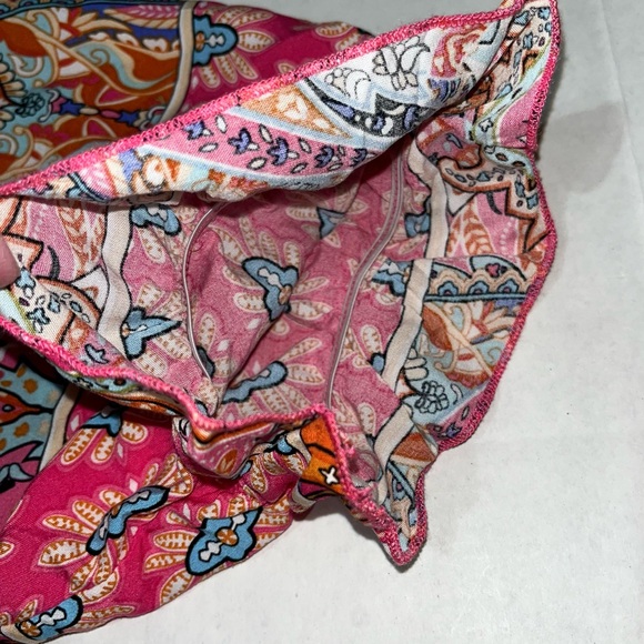 ePretty Pink Paisley Print V Neck Tie Back Dress Size Medium - Picture 9 of 15